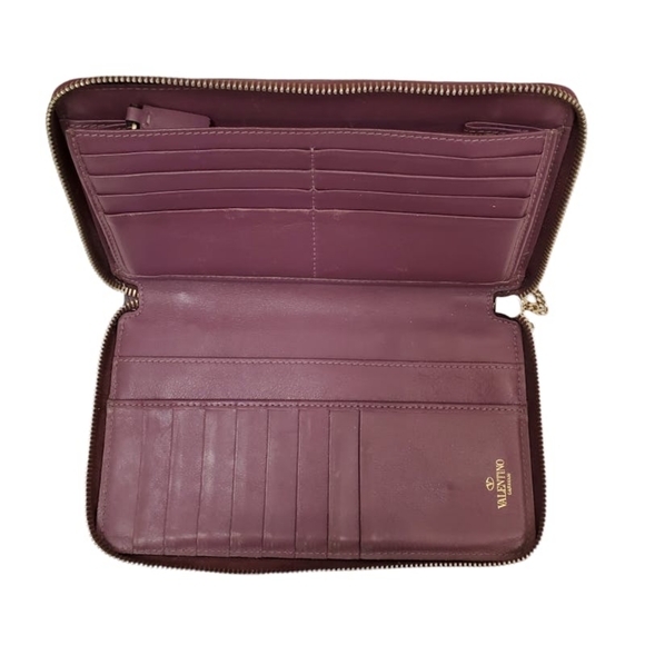 Valentino authentic Burgundy leather Rockstud Wallet - Picture 6 of 8